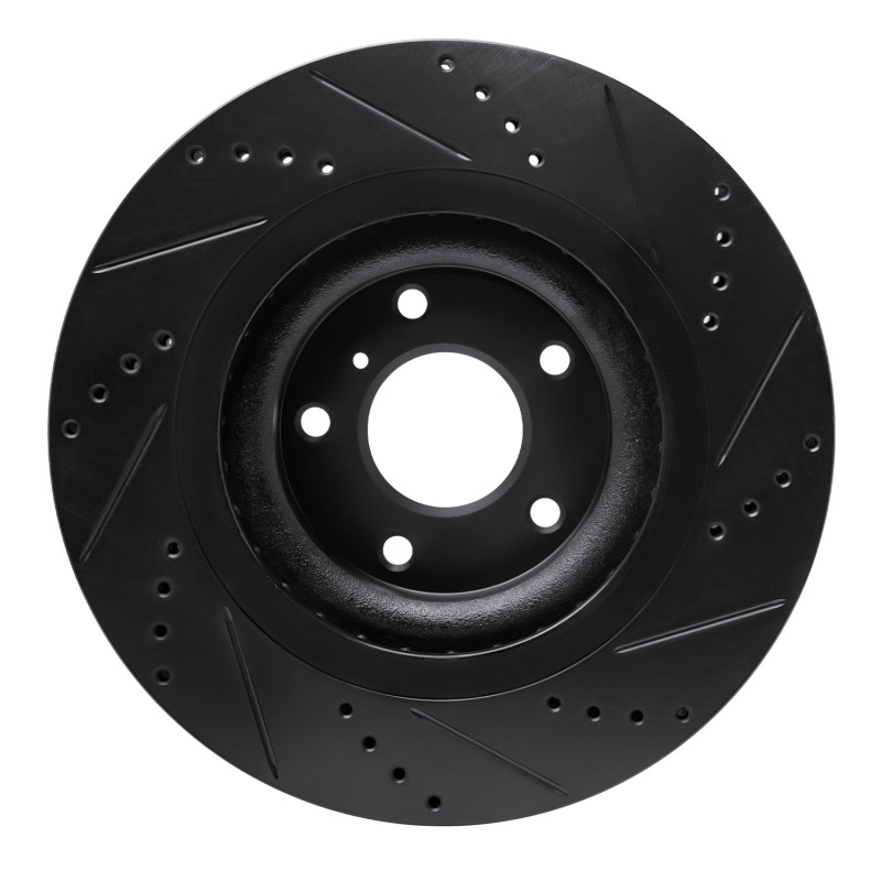 Infiniti QX55 Brake Rotor (1) - Front Left - R1 Concepts - Drilled & Slotted - Black - `19-`24